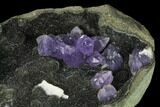 Amethyst Crystals on Sparkling Quartz Chalcedony - India #168763-2